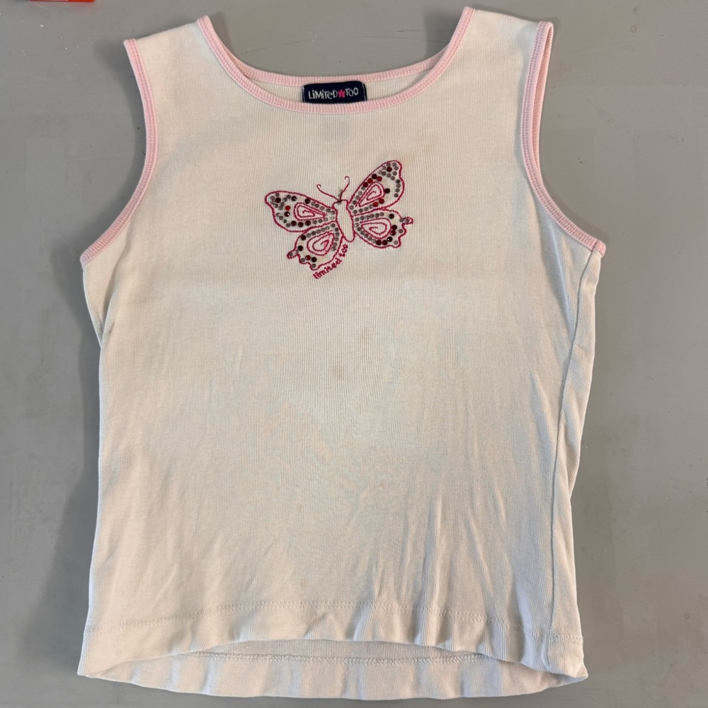 Limited Too Rhinestone Butterfly Tank